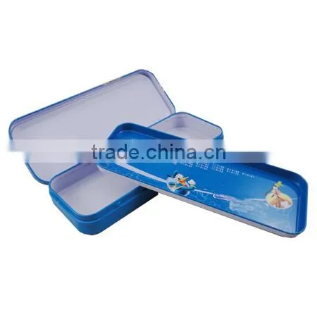 rectangular pencil tin box