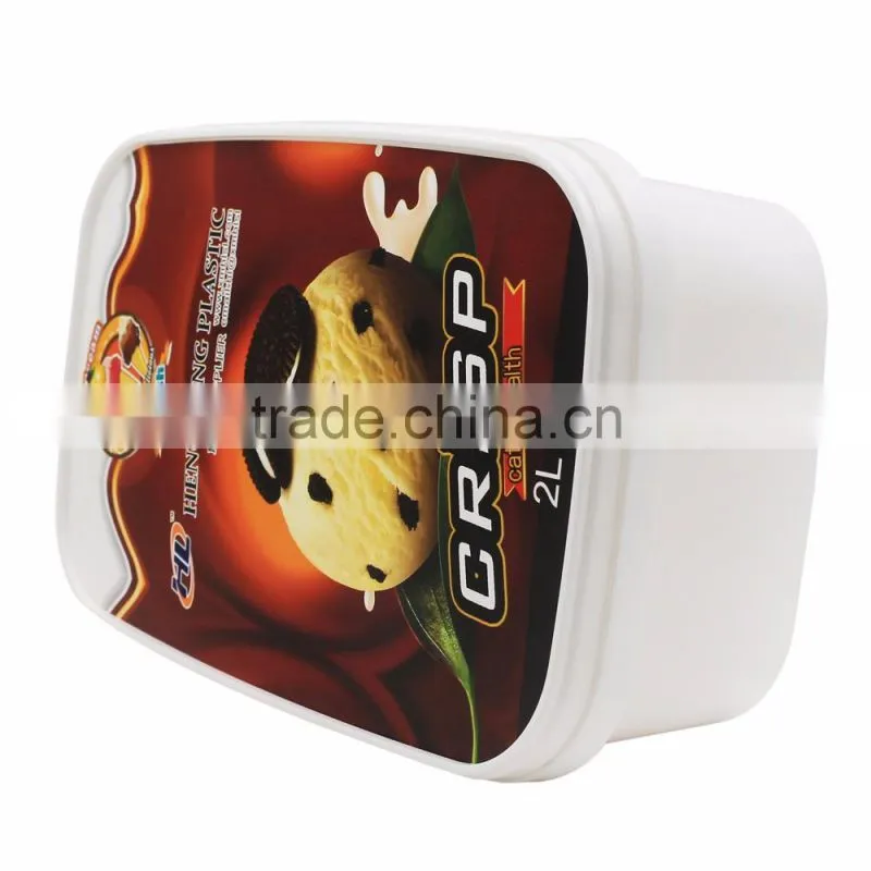 Rectangular IML Plastic Ice Cream Tubs Packaging,64 oz IML Ice Cream Container Walmart