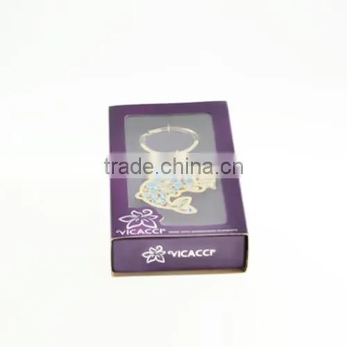 Promotional Item Gold Plated Butterfly Keychain with Swarovski Crystal