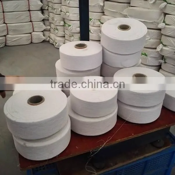 Cheap Recycled cotton yarn 8s raw white for gloves jacquard weaving