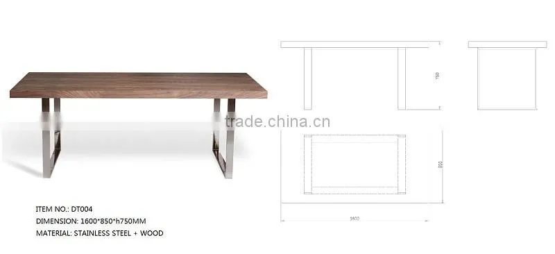 Outdoor dining table with Stainless Steel Base