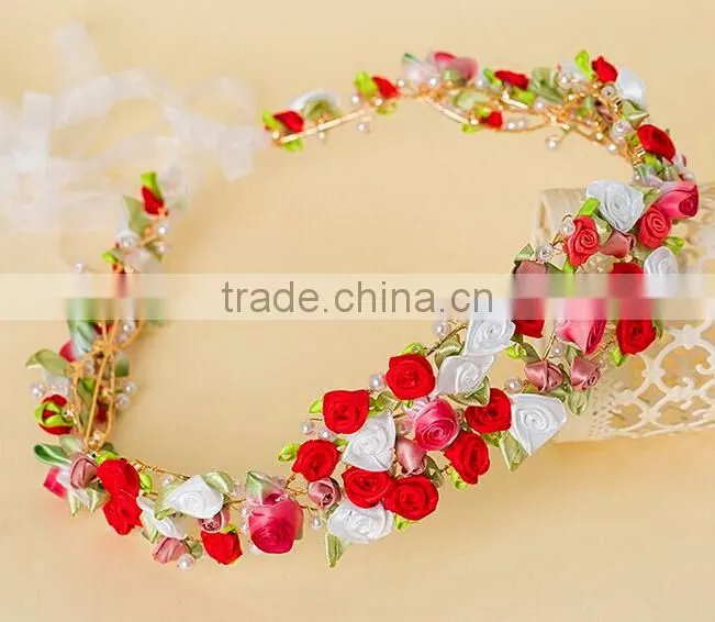 chrysanthemum garland head wreath/fabric flower/leaf wreath