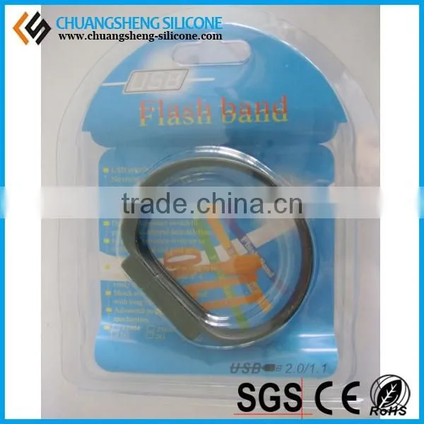 2015 SLAP USB BRACELET/USB BANGLES MADE OF 100%PURE SILICONE