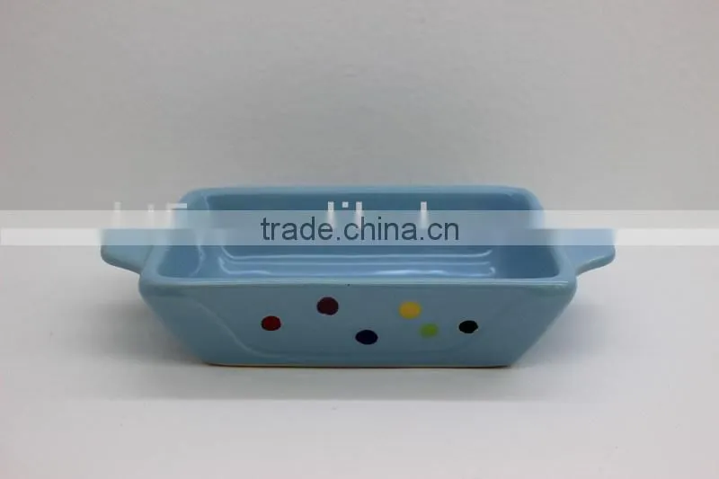 mini rectangle bakeware with dots for kid