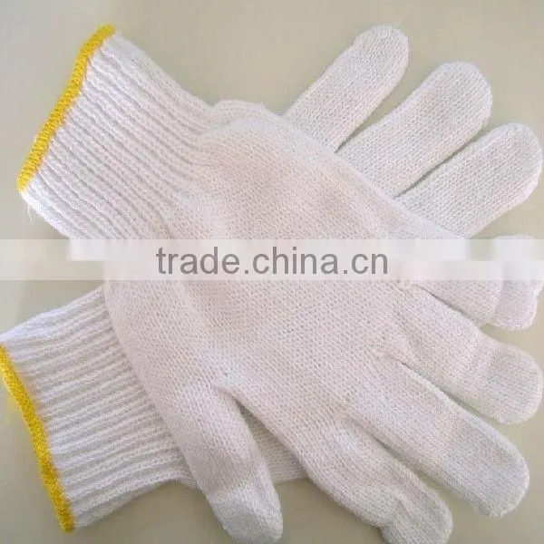 White Knitted Cotton Working Safety Gloves with Factory Price