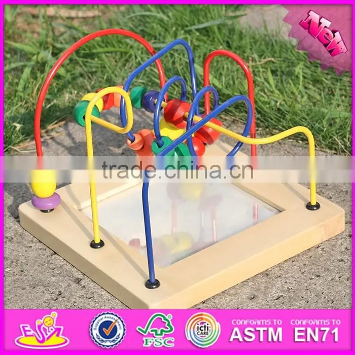 2016 Wholesale intelligent kids toy wooden ball maze game W11H009