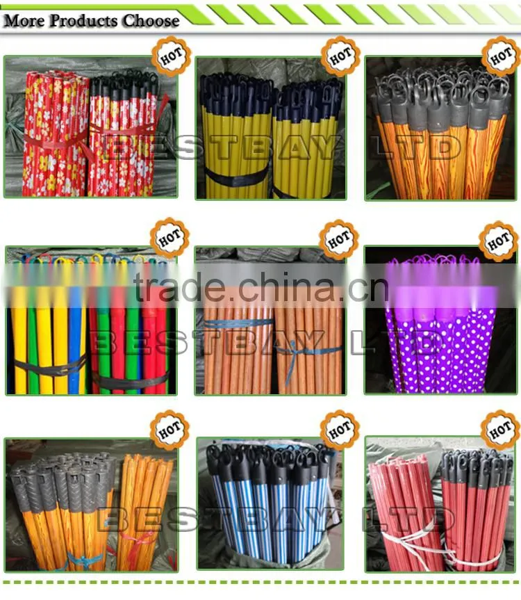 PVC coated wooden broom handle with thread Wooden broom stick / wood handle /