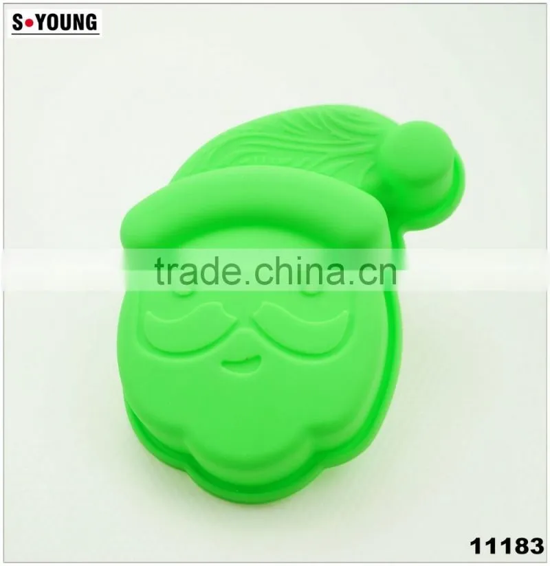 11183 High Quantity Eco-friendly Santa Claus shape silicone chocolate mould,soap mold,diy cake mould