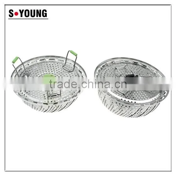 42053 Vegetable steamer Stainless steel fruit basket with plastic handle