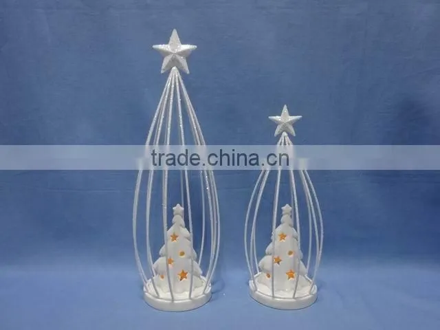 owl decorations Porcelain with iron XMAS decorations
