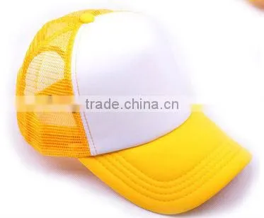 Fashion sport 5-panel plain cotton mesh baseball cap and hat with custom design