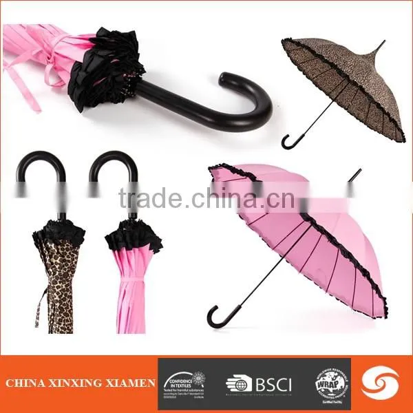 lace umbrella high quality auto open lace straight umbrella