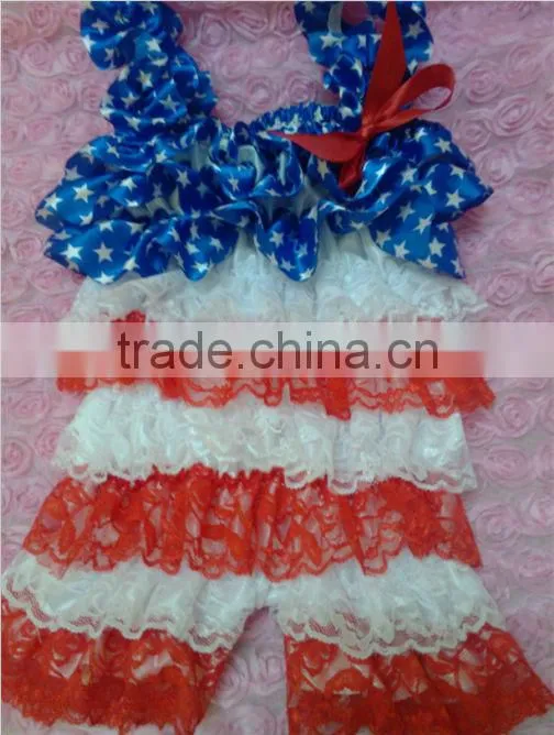 Infant Baby Girls Lace Posh Petti Ruffle Rompers Personal clothes with strap
