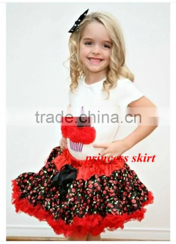 Sweet Heart white top red pettiskirt in set with bowknot for Patriotic