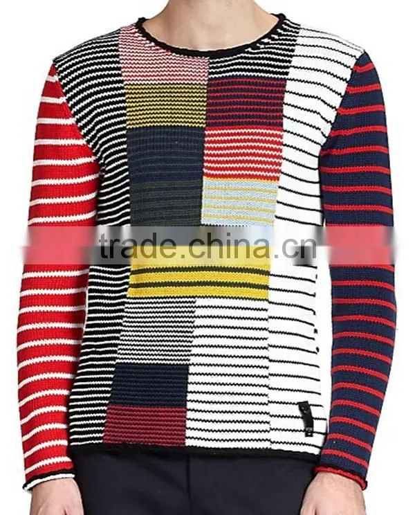 men's latest colorful design cotton sweater