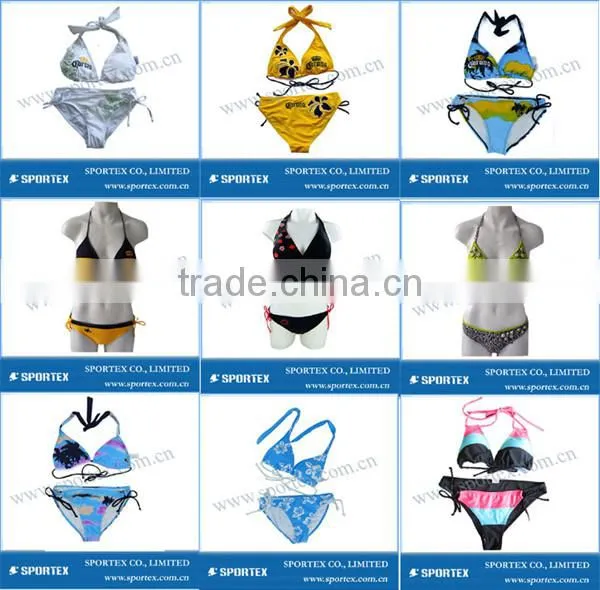 2016 OEM printed nylon spandex String Sexy Brazilian Bikini swimwear SSWA-0708