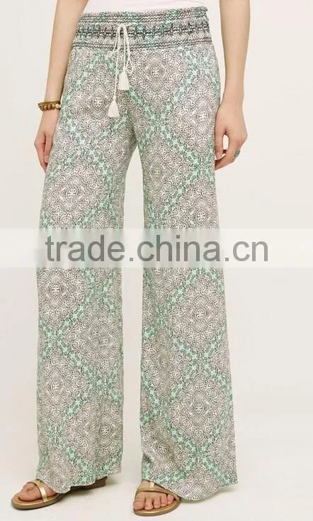 EY0599P New Style 2017 Ladies High Waist Printed Loose wide-legged pants