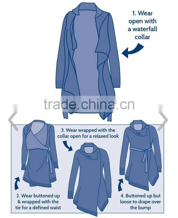 Maternity ladies wear 4-in-1 long sleeve cardigan for women