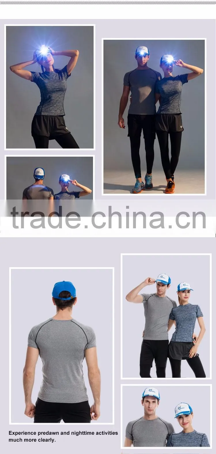 Custom logo print or embroidery sports flashing led baseball cap