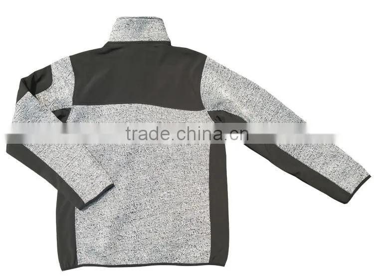 European style warm comfort workwear knitted softshell jacket