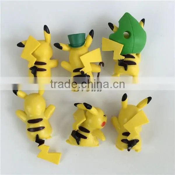 2016 Top selling Pokemon go action figure toy 6pcs Pokemon Pikachu figure toy Pokemon figure toy