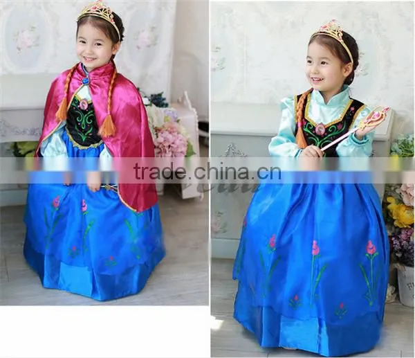 Frozen Anna Princess Dress Pretty Frozen girls Dress evening dress New Kids Wedding Party cosplay