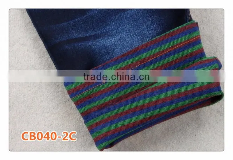 CB040-2C 10oz tricolor backside good stretch cotton denim fabric