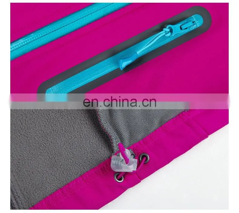 Outdoor womens hooded winter softshell jacket
