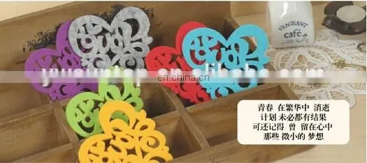 2016 new design elegant felt coaster for wedding decoration