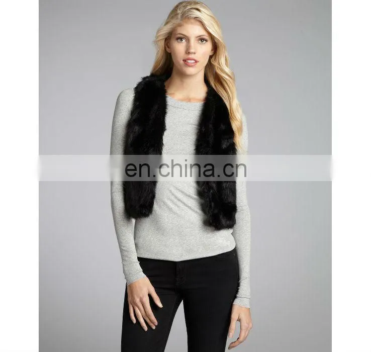 dyed black fox fur vest /color could be customized