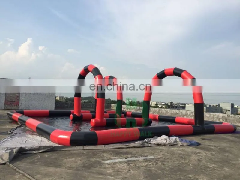 HI good quality durable pvc sports flooring black and red inflatable zorb ball race track