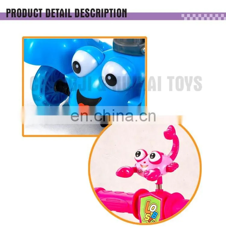 lobster shape ride on toys swing scooter 3 wheel foot scooter assembly scooter for kids