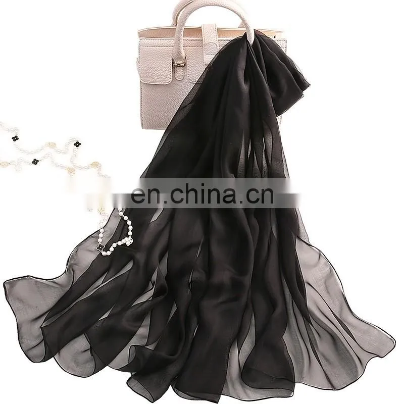 Promotional products pure silk scarf long scarf shawl orange cheap
