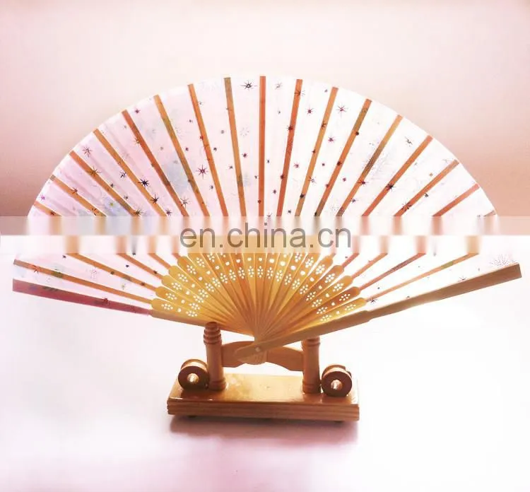 nylon foldable hand fans/cheap silk hand fans