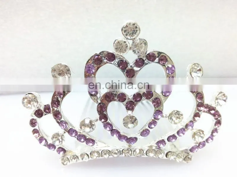 Korean style trendy bridal colorful petal rhinestone alloy hair combs