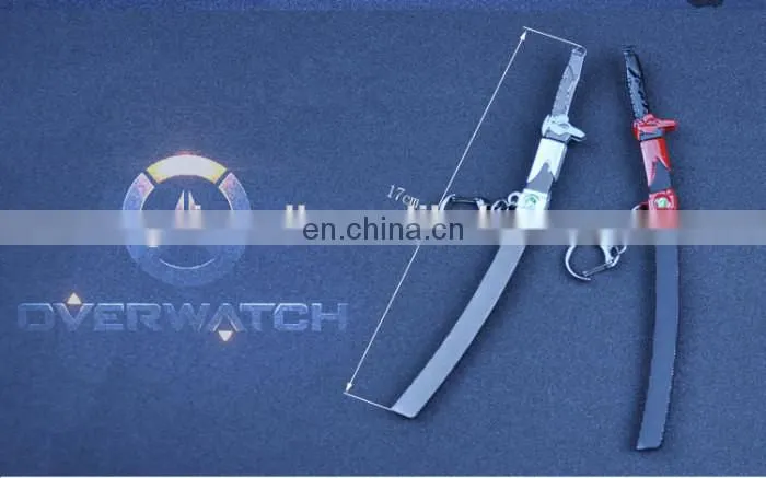 OW overwatch genji game cosplay knife keychain,movie star metal keychain