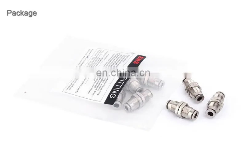 wholesale pneumatic nickel-plated brass straight through push to connection pipe fittings