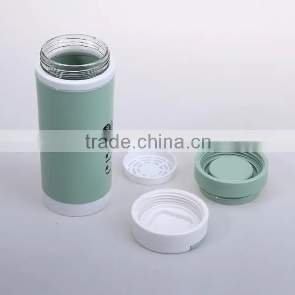 hot sale 420ML student sport Plastic water bottles with strainer
