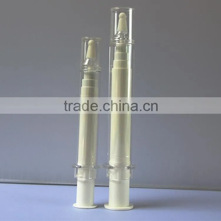 Hot-sale 10ml PC syringe airless bottle, pen type Plastic bottle, cosmetic cream bottle