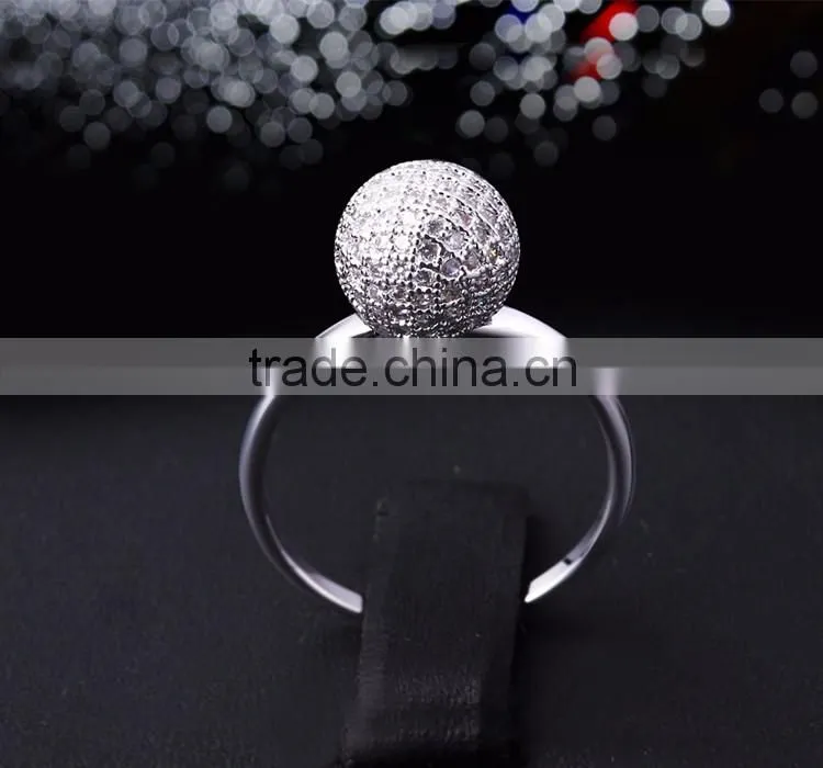 Tiny Ball Romantic Love Gift Pave Setting CZ Stones Top Quality Engagement Ring