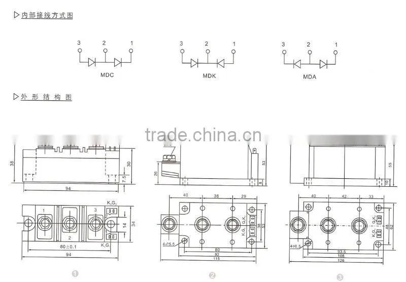 Diode SCR high power rectifier module