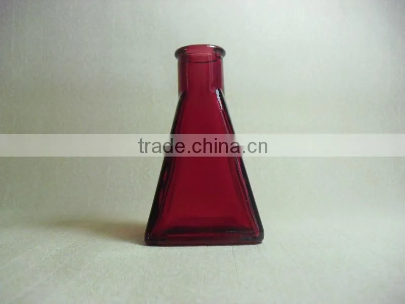 glass aroma diffuser bottle/ glass aromatherapy diffuser bottle red colour