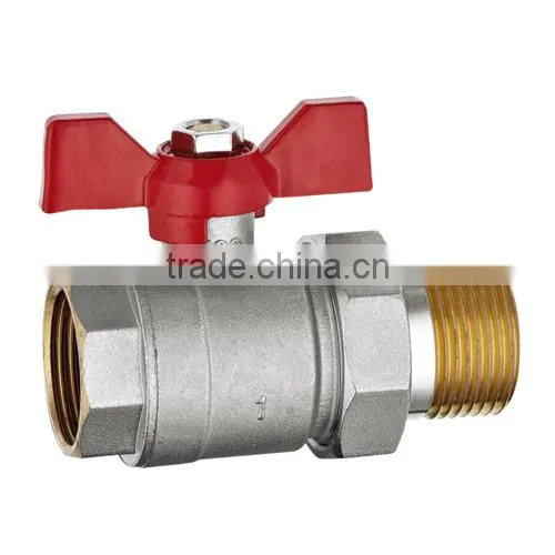 HR2090 factory manufacture brass water&gas with connector ball valve