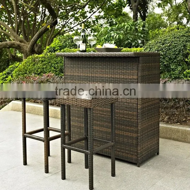 Patio Bar Space Saving Furniture Iron Rattan Chairs Outdoor Rattan Bamboo Chairs