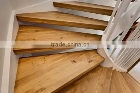 Triangle shape natural white oak solid wood stair treads