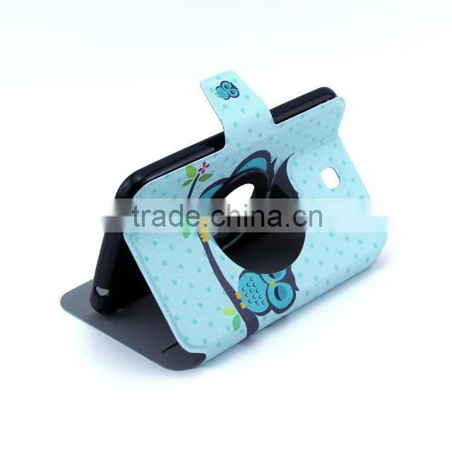 Owl pattern leather case for samsung galaxy tab 3 p3200 p3210 t210 7.0