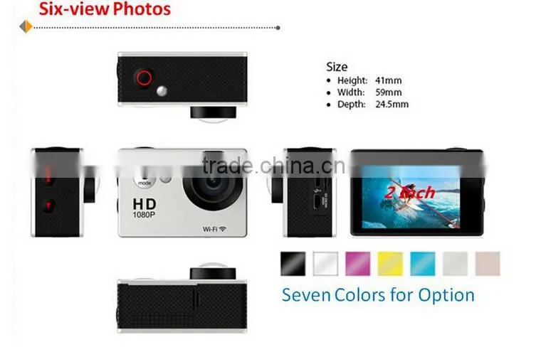 SJ6000 W9 Sport DV Cameras Wifi Action Camera Wireless Video Recorder 2.0 inch 1080P 170 Wide Angle Car DVR 30M Waterproof