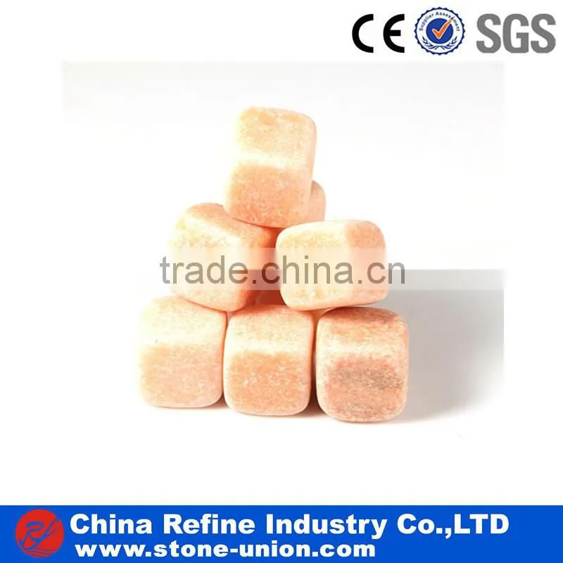 Brown cube granite stone