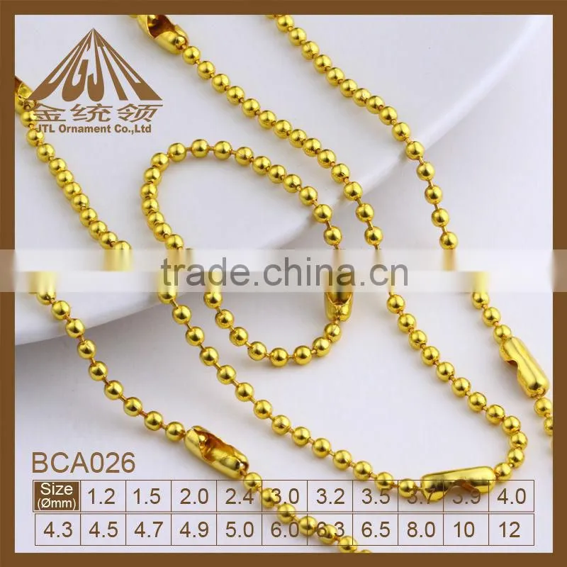 stainless steel bead chain gold filled