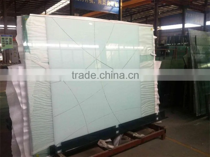 professional blue silk screen insulated glass with ISO9001 certificate